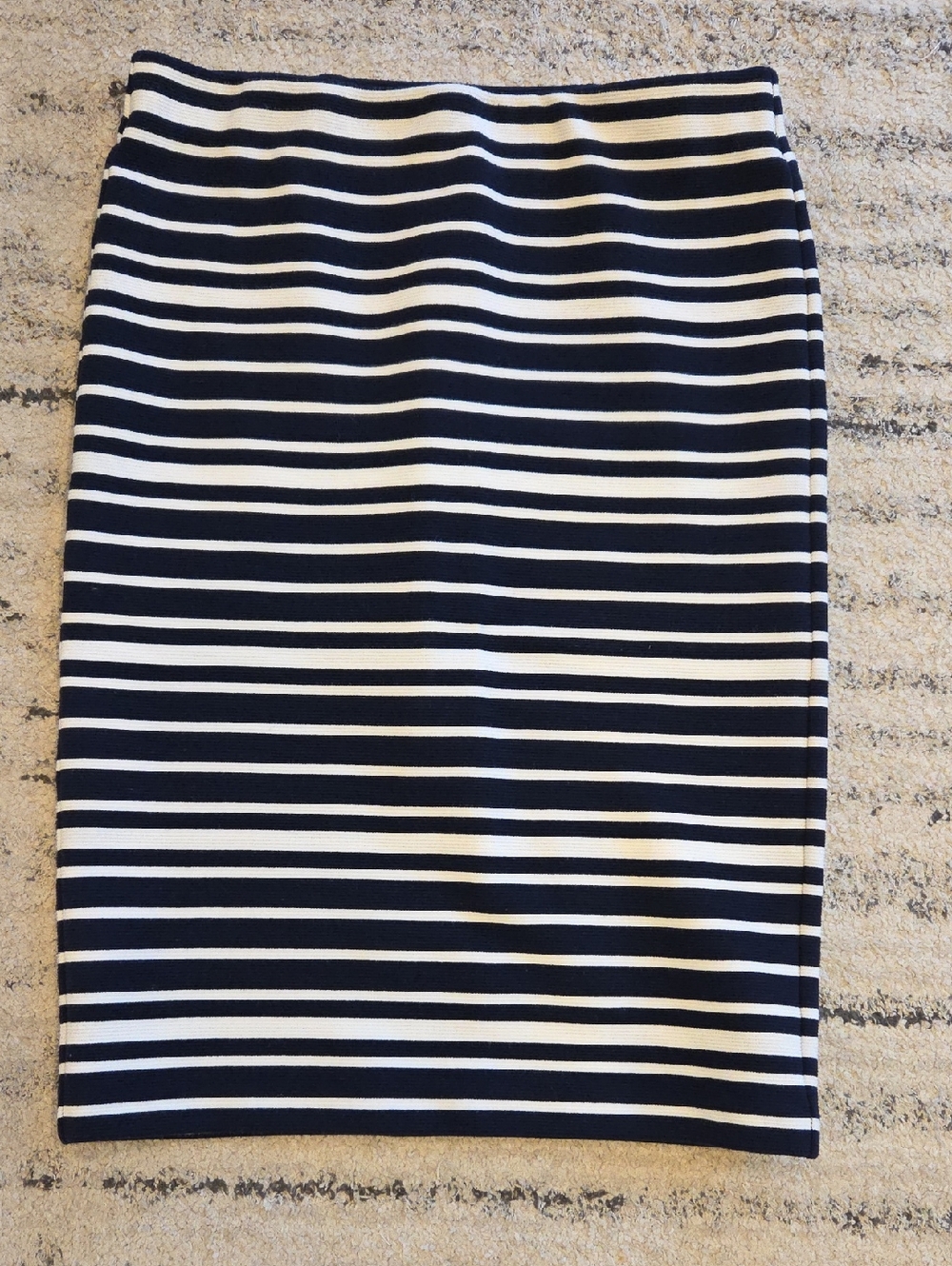 LOFT Navy & White Horizontal Stripe Pencil Skirt Size M